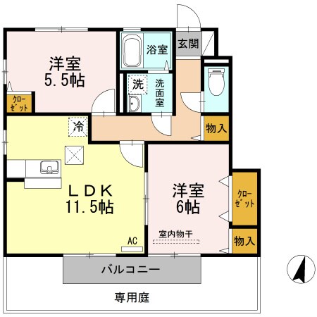 フローラルガーデン土器東の物件間取画像