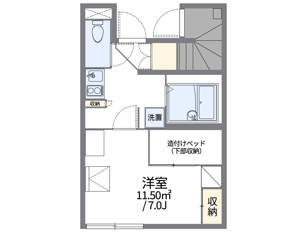 レオパレスメルピーチＳＵＺＵの物件間取画像