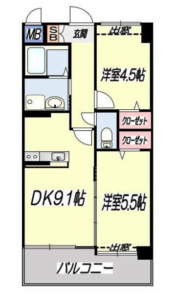 サンフェスタ帯山の物件間取画像