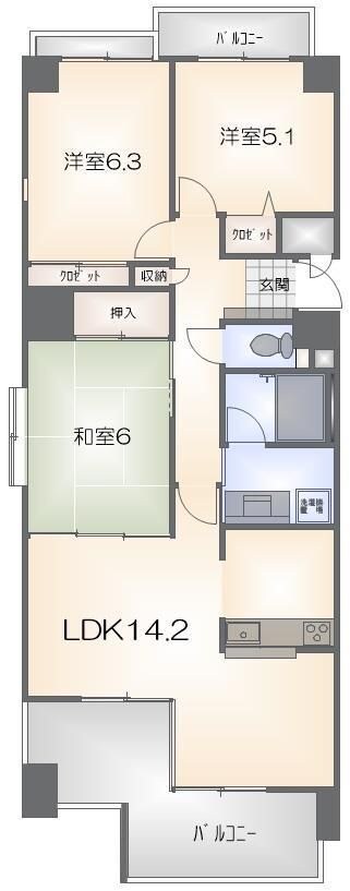 松崎ツインパークス　Ｓ棟の物件間取画像