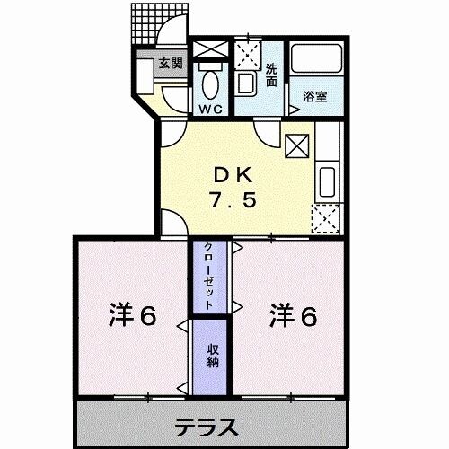 コーポリンクス１の物件間取画像