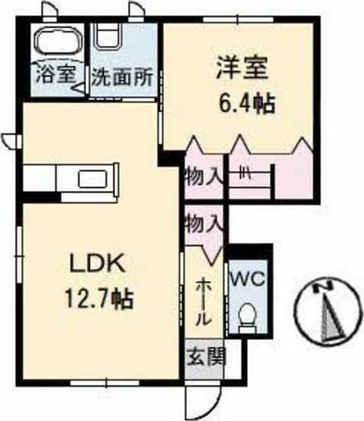 花ぽーと　Ａ棟の物件間取画像