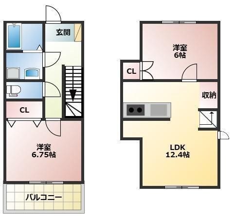 ジャルダン・ドゥ・ローズ（Ａ・Ｂ）の物件間取画像