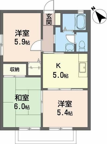 サンカーサ矢三の物件間取画像