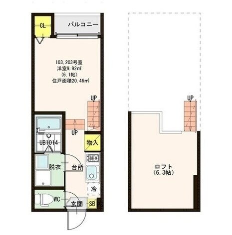 ハーモニーテラス和白IXの物件間取画像