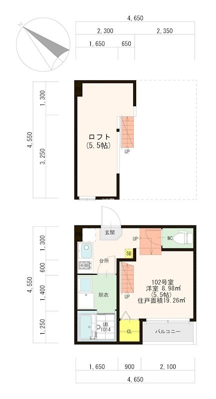 ハーモニーテラス名島IIの物件間取画像