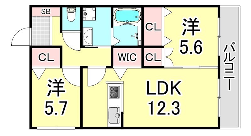 リゼ西宮仁川の物件間取画像