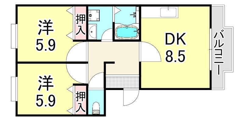 ドミール吉井IIIの物件間取画像