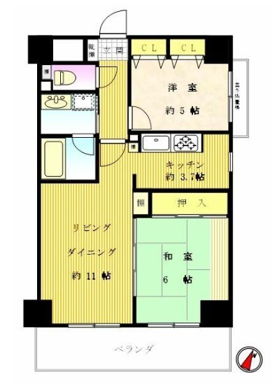 ライオンズプラザ神戸の物件間取画像