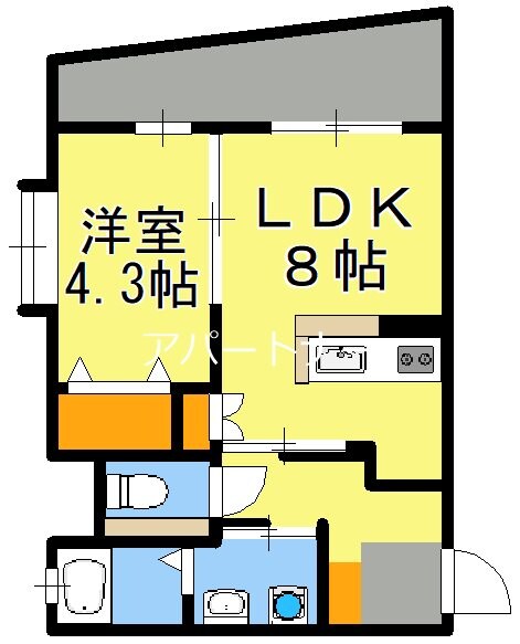 鹿児島駅 徒歩10分 5階の物件間取画像