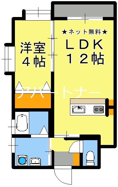 ネオアクシス鷹師町の物件間取画像