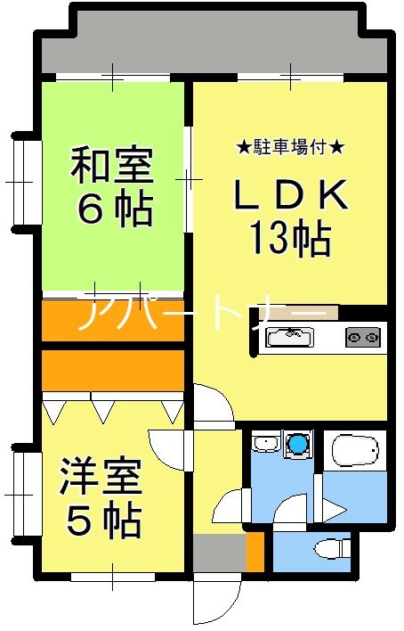 鹿児島中央駅 徒歩54分 1階の物件間取画像