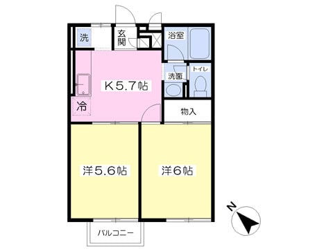 京成大久保駅 徒歩14分 2階の物件間取画像