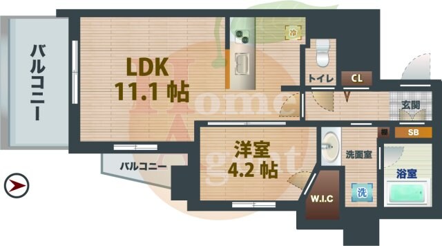 練馬駅 徒歩4分 13階の物件間取画像