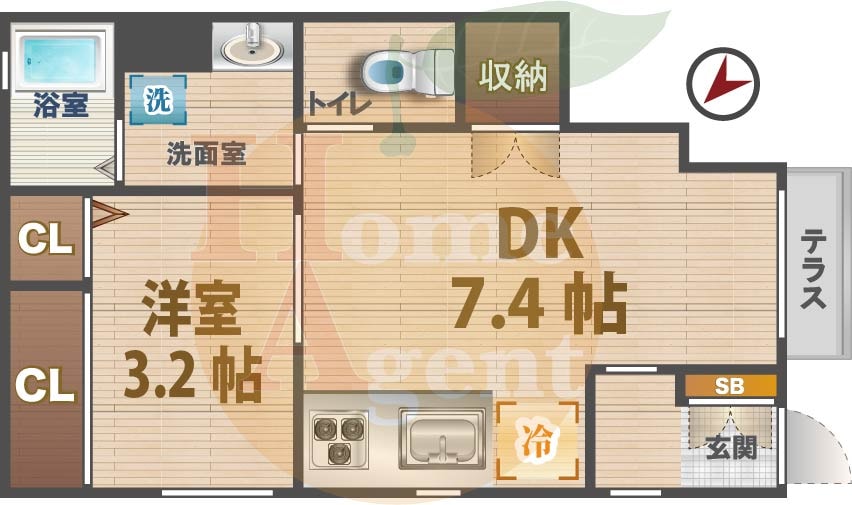 下井草駅 徒歩2分 1階の物件間取画像