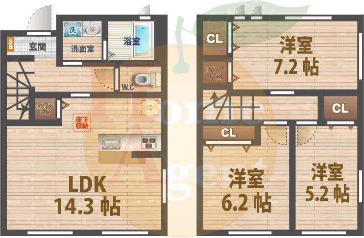 阿佐ケ谷駅 徒歩17分 1-2階の物件間取画像