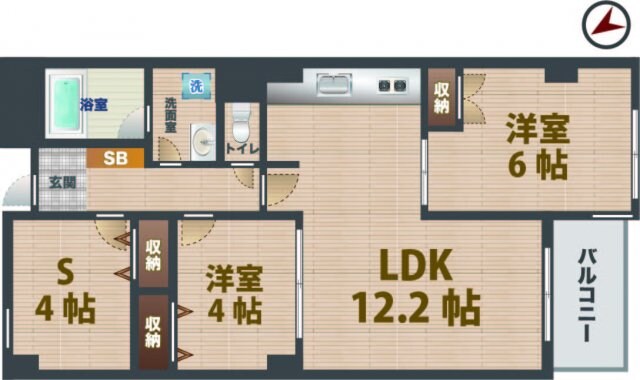 新井薬師前駅 徒歩6分 4階の物件間取画像