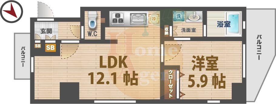 プラウドフラット東中野の物件間取画像