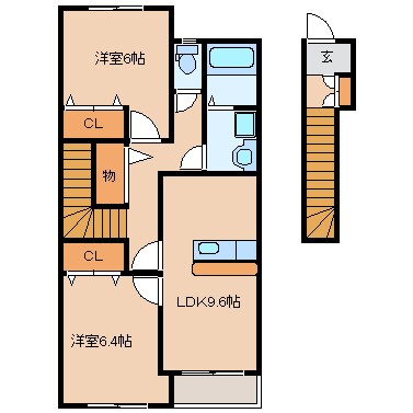 エスポワールⅠ・Ⅱの物件間取画像