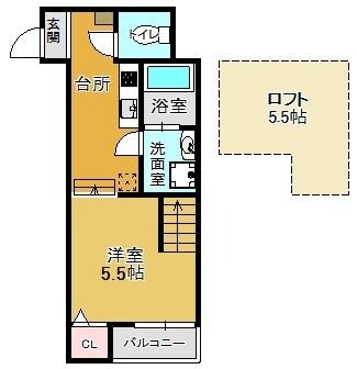 次郎丸駅 徒歩5分 2階の物件間取画像