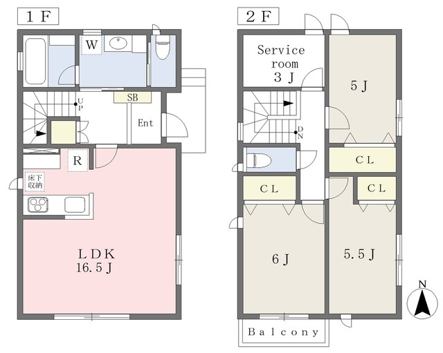 Ｔｈｅ　Ｐａｒｋ　Ｍａｉｓｏｎ　ＴＥＲＲＡＣＥ　並木元町Ｂの物件間取画像
