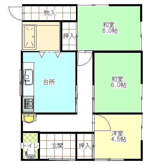 太郎丸本町平屋の物件間取画像