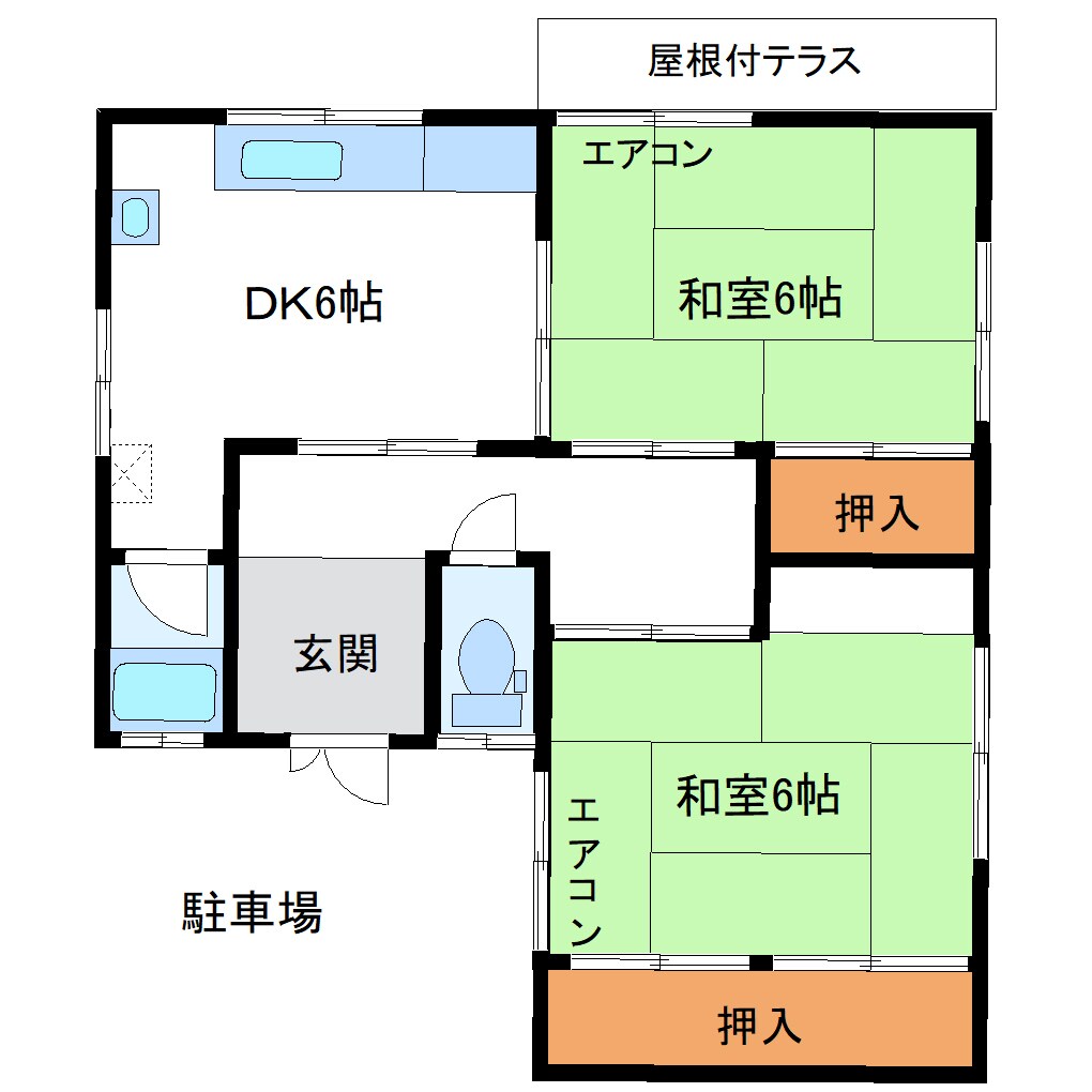 太郎丸本町1丁目平屋（4-1）の物件間取画像