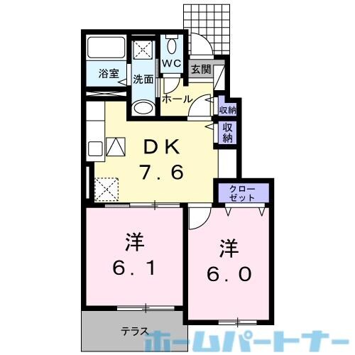 シェーン　パラスト　Ｃの物件間取画像