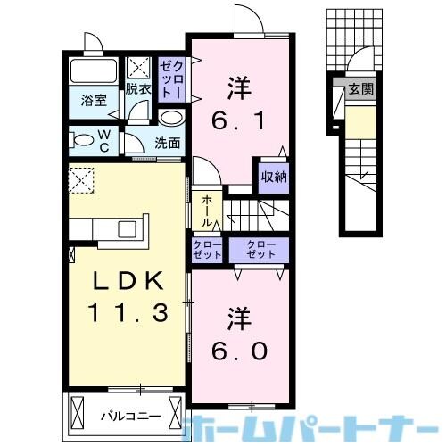 シェーン　パラスト　Ｃの物件間取画像