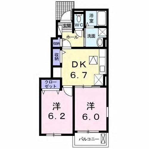 ルシール鴨島　E棟の物件間取画像