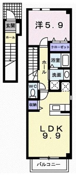 レスポワール勝瑞Ｍの物件間取画像