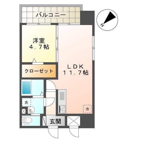 大波止駅 徒歩5分 9階の物件間取画像