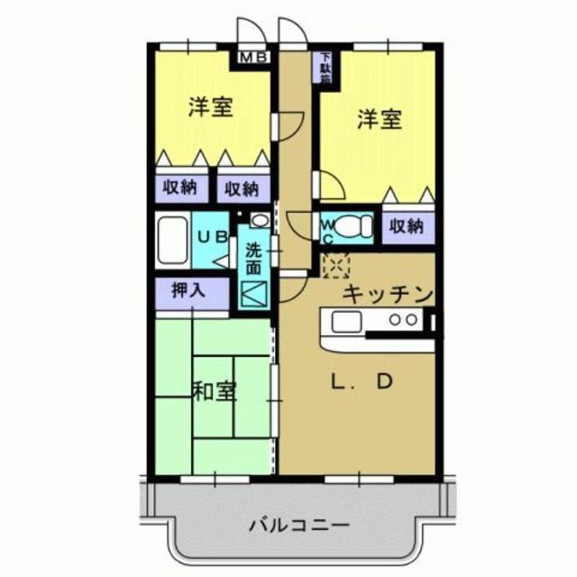 サンツ・ヤマモトＣ棟の物件間取画像