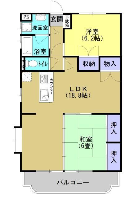 永徳ハイツＡ棟の物件間取画像