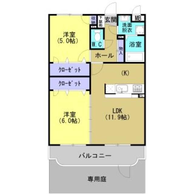 コンフォート姶良の物件間取画像