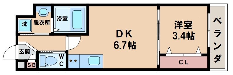 ＮＵ　ＫＩＴＡＴＡＮＡＢＥの物件間取画像