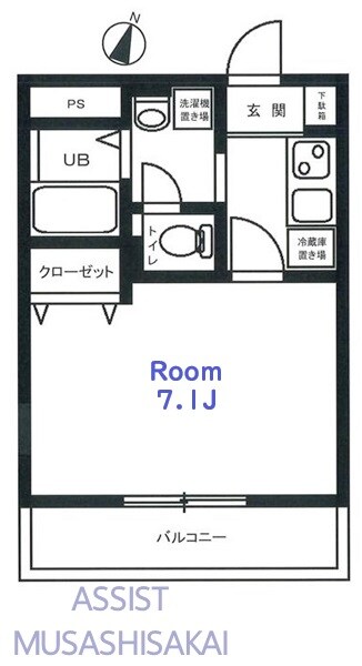 三鷹駅 徒歩18分 1階の物件間取画像