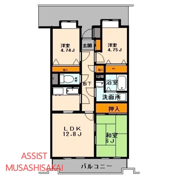 ドゥマンクレール三鷹の物件間取画像