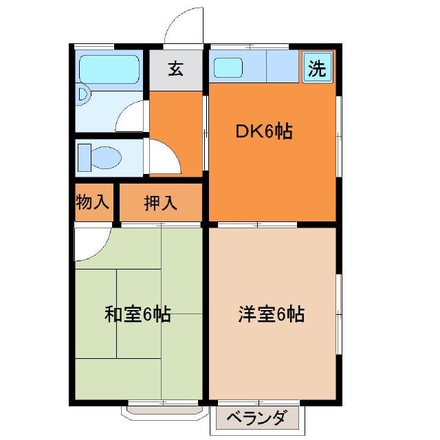 川原代コーポの物件間取画像