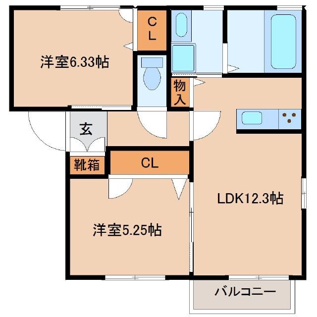 プリムローズ壱番館の物件間取画像