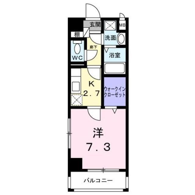 県庁前駅 徒歩8分 4階の物件間取画像