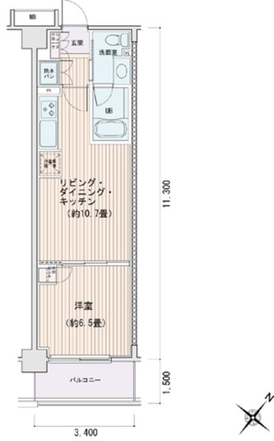 豊洲駅 徒歩5分 3階の物件間取画像