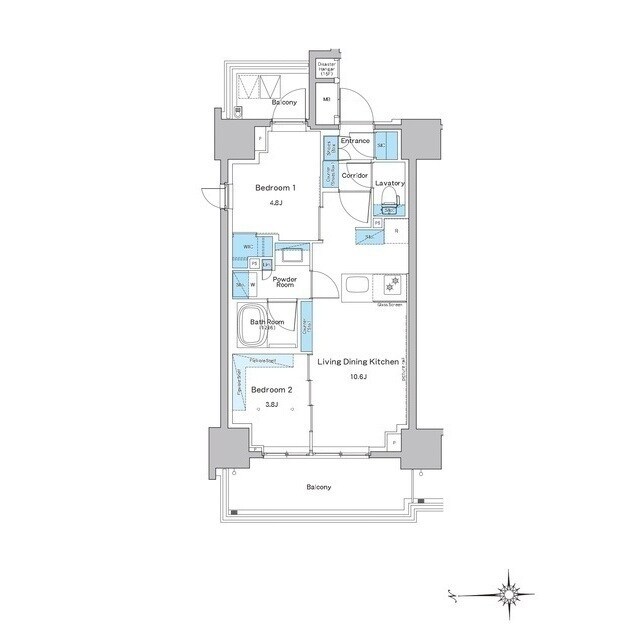 門前仲町駅 徒歩9分 13階の物件間取画像