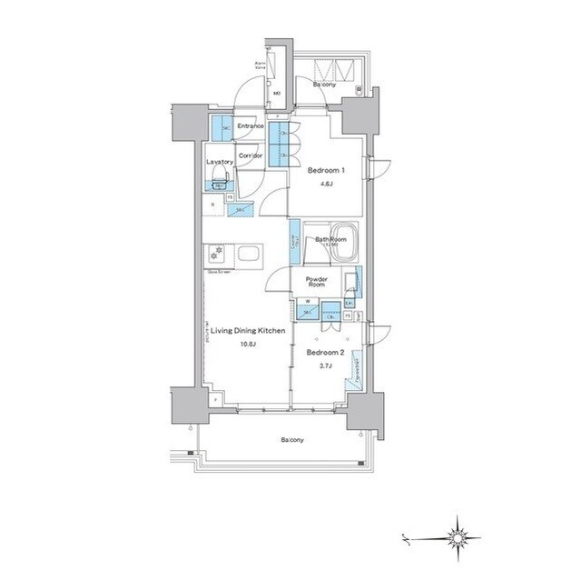 門前仲町駅 徒歩9分 13階の物件間取画像