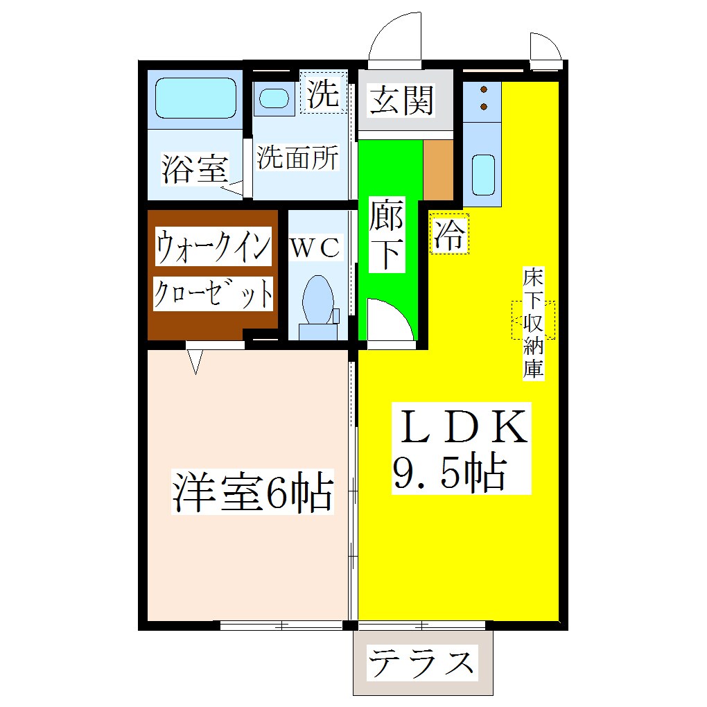 羽犬塚駅 徒歩15分 1階の物件間取画像