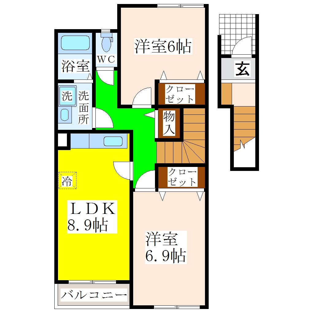 グランディール中広の物件間取画像