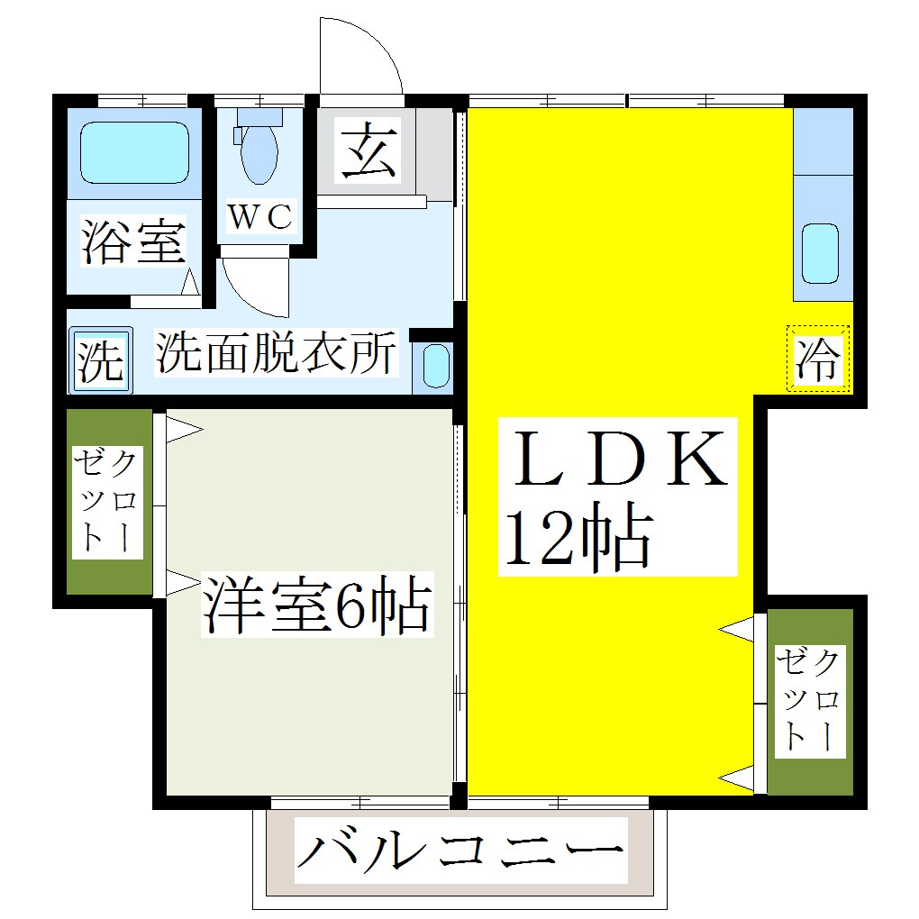 グリーンコーポ広川の物件間取画像