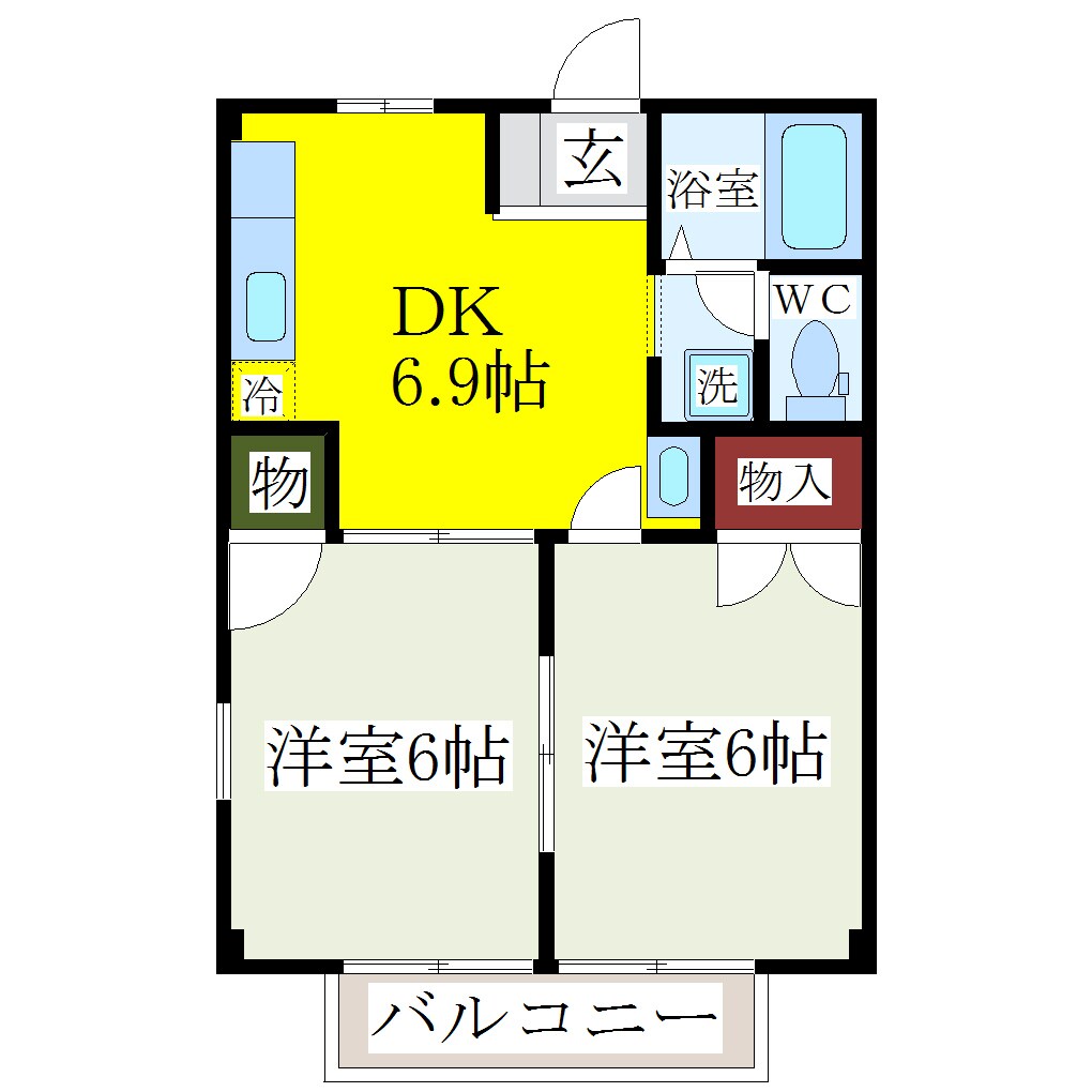 ニューシティ広川Ｃの物件間取画像