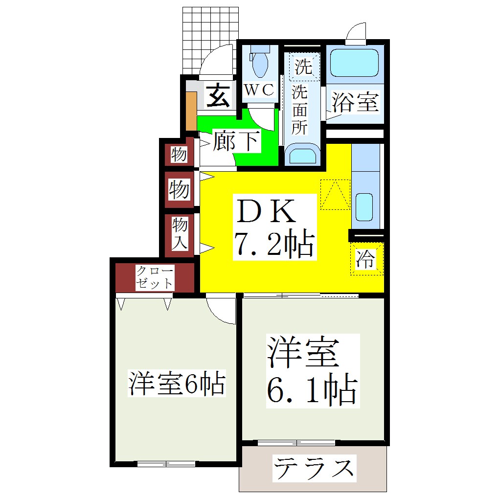 グリーンフィールズの物件間取画像