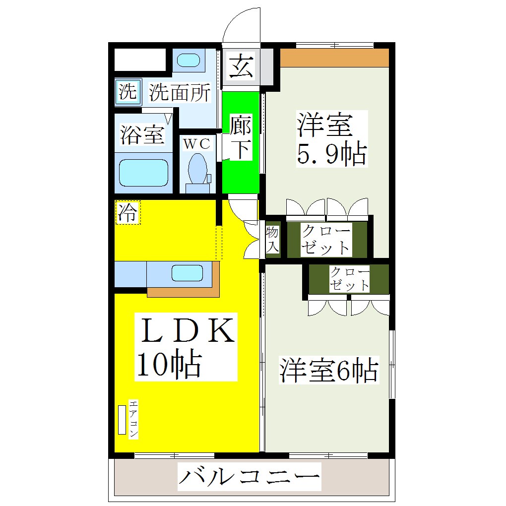 筑後船小屋駅 徒歩13分 2階の物件間取画像